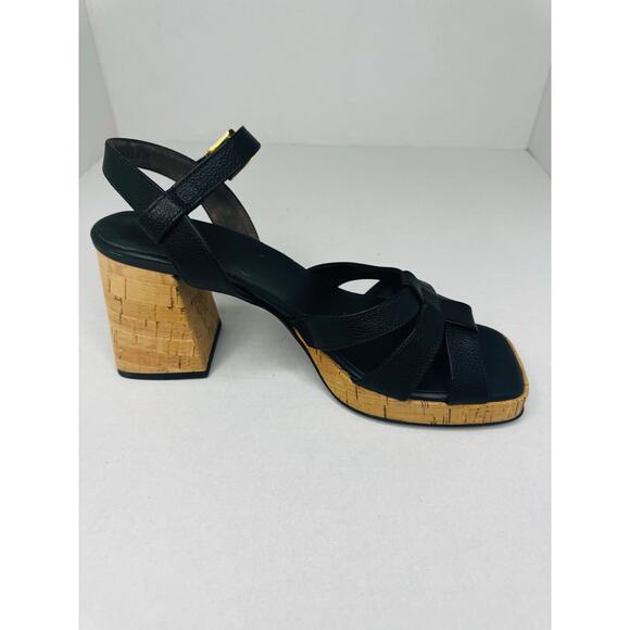 Paul Green Tina Classic Black retro Fisherman heeled sandal  size 7.5UK / US 10 - Picture 3 of 10